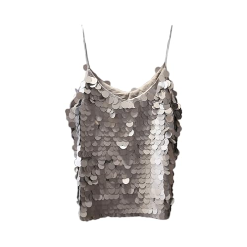 Débardeur femme paillettes col V pour des tenues de soirée glamour