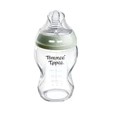 Tommee Tippee Biberon Anti-colica Natural Start 250ml, 0m+, 1 pezzo con Flusso Lento Tettarella Simile al Seno Materno, Valvola Anti-colica, Autosterilizzante