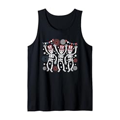 Celebrate Freedom in Style: Buy the Patriotic Dancing Skeletons 4th of July Tank Top – 4th of July Patriotic Party Style