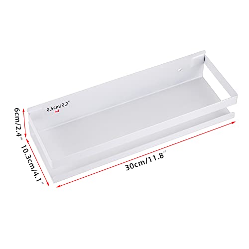 IGNPION Bathroom Corner Storage Shelf - Stainless Steel Wall Mounted Shower Organiser Caddy for Kitchen Hotel (30cm, White) - Image 3