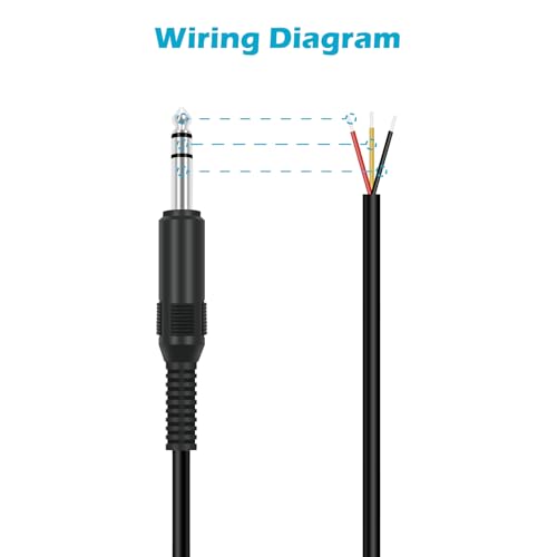 Adaptador jack 6.35mm a cable para altavoz 6ft miniatura 3