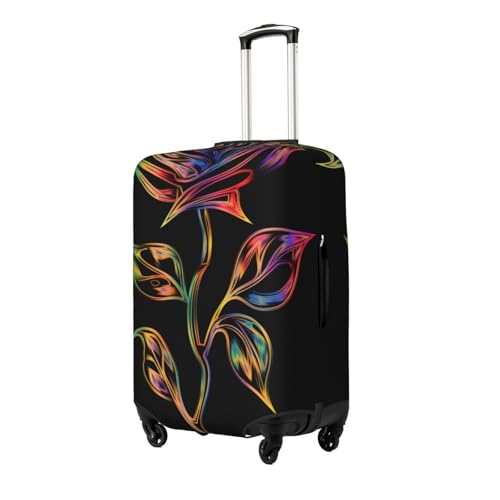 Black And Gold Flowers Print Luggage Suitcase Covers Elastic Washable Luggage Protector Luggage Covers For Suitcase2