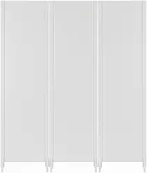 Biombo Liso Reto Fechado Pintado Divisor De Ambiente Preto ou Branco Com Pé Jt Home (BRANCO, 3 FOLHAS DE BIOMBO)