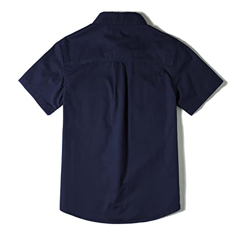 Image of Tronjori Boys Short Sleeve Button Down Casual Woven Shirt Two Pockets