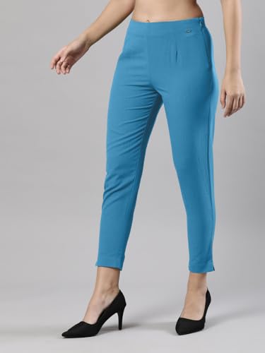 Image of Femmora Comfortable Fit Solid Straight Pant, Breathable Cotton Fabric with Side Zip Button Closure, for Women, Pack of 1