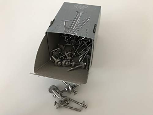 Set aus je 100 Stück Kalotten & Abstandhalter & Spengler-Schrauben TX20 EPDM-Dichtscheiben 4,5x45mm für Trapez-Sinus… – Bild 4