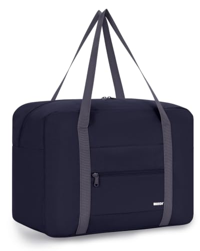 Ryanair Handgepäck 40x30x20, 40x20x25 Handgepäck Tasche für Flugzeug Reisetasche Klein Faltbare Sporttasche Weekender Koffer für Herren und Damen von WANDF(Dunkelblau 20L)