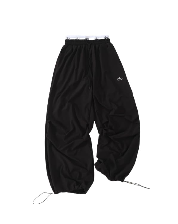 Alo 秋冬の ワイドレッグスウェットパンツ, ドローストリング付き