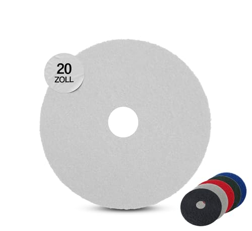 G.I.V. - Reinigungstechnik Superpads Maschinenpads aus Polyester 23-25mm - Reinigungspads für Trocken- & Nassanwendung - Hohe Reinigungsleistung für verschiedene Bodenarten (20 Zoll, Weiß, 1er Set)