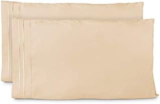 Cosy House Collection Pillowcases Standard Size - Cream Luxury Pillow Case Set of