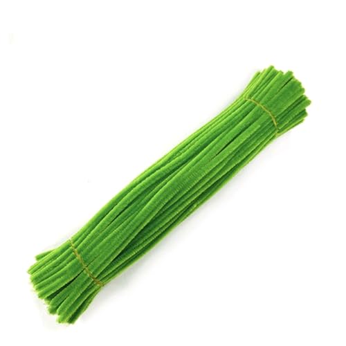 Image of 100Pc Pipe Cleaners Craft Set | Chenille Stem Fuzzy Sticks DIY Craft Supplies for Art Projects Activities, Decorations, Flower Making, Modeling & Sculpting (Olive green)