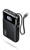 INIU 45W Power Bank, Ultra Klein 20000mAh Powerbank mit Integriertem USB-C Kabel, Schnellladen Externe Handyakkus USB-C In&Out, Klein Aber Stark für iPhone 17 16 15 Pro, Samsung S22, Xiaomi, iPad etc