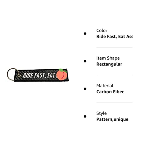 Carbon Moto Gear Motorcycle Keychains (Ride Fast, Eat Ass) For Unisex-Adult Standard #TOP3