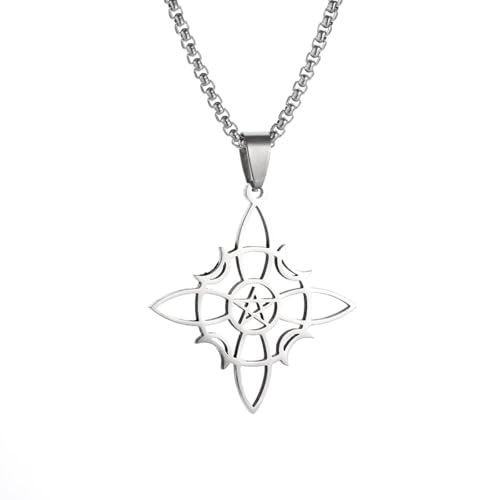 Collier pentagramme pour homme avec pendentif étoile de sorcière