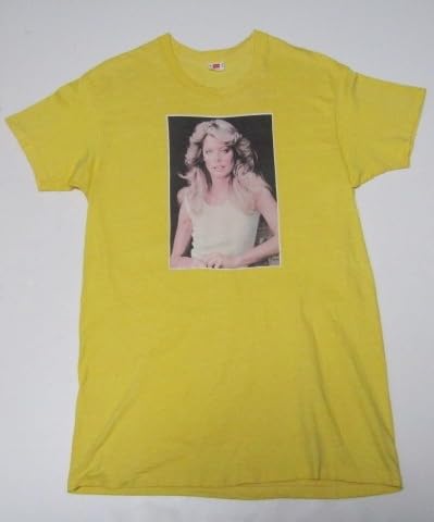 Amazon.co.jp: 70s 80s ファラ フォーセット フォト Tシャツ イエロー 