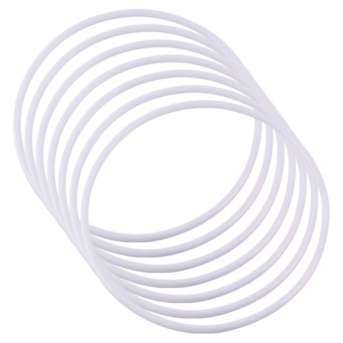 20 anelli acchiappasogni in plastica bianca, cerchi rotondi per macramè, ghirlande, anelli floreali, anelli da appendere alla parete, per matrimoni, centrotavola, cerchi rotondi, 16 cm