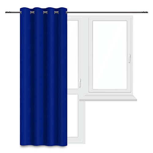 VIPRO GROUP Gardinen Vorhänge mit Ösen - 1er Pack - Verdunklungsvorhänge Half-Light - Wohnzimmer, Schlafzimmer, Kinderzimmer (kornblumenblau, 140x230 cm) Cover