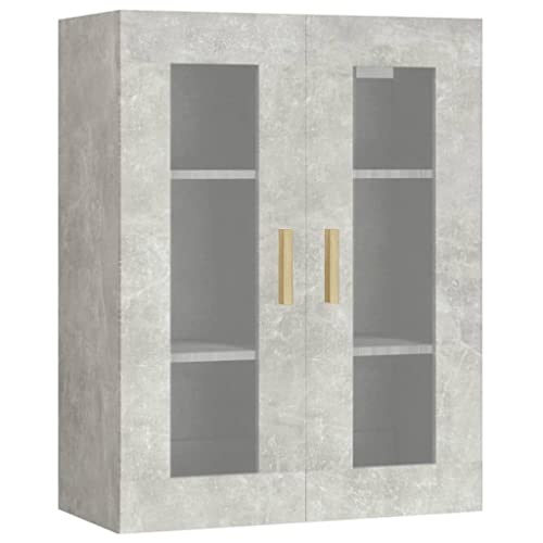 vidaXL Armario de Pared Colgante Mueble Aparador Almacenamiento Oficina Sala de Estar Dormitorio Estante Flotante Salón Decoración Gris Hormigón