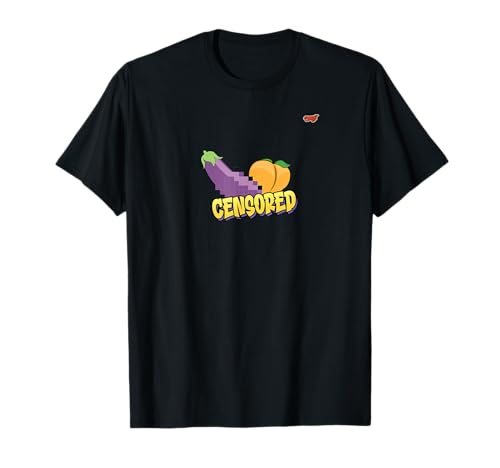 Émoticône Censurée Aubergine Pêche T-Shirt
