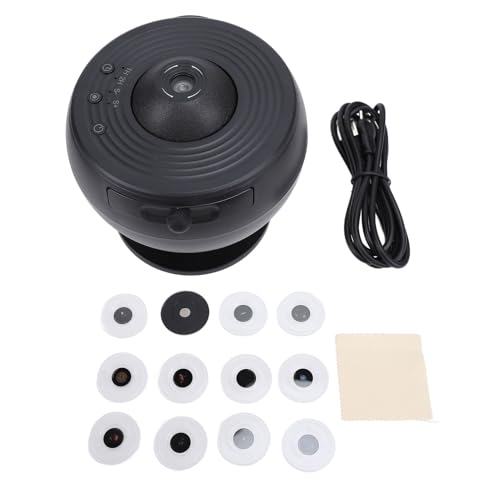 Projetor 5W LED Bead 6500K HD Image Star Light Projetor Botão Ajustável, Projetor Planetário de 12 Discos de Filme, Com Controle de 3 Botões (BLACK)