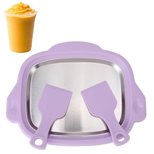 Gsycle Máquina Para Hacer Rollos De Helado, Máquina Para Freír Hielo De Acero Inoxidable Bandeja Para Helado Máquina Para Hacer Yogur Helado Maquina Helados Para Niños Granizados De Helado Caseros