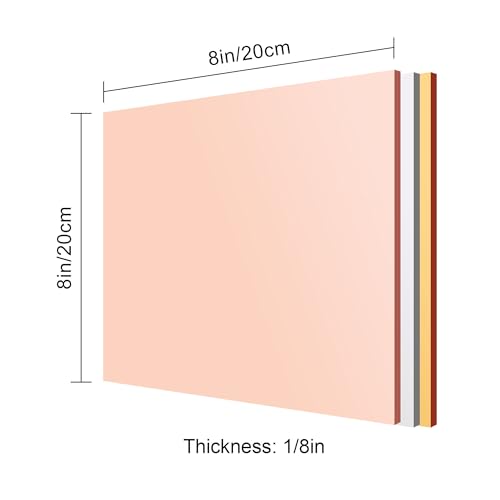 Image of 3 Pack - Gold, Rose Gold, Silver Mirror Acrylic Sheets - 8x8 inches, 3 Pieces | 1 /8 inch Thick Reflective Acrylic for Crafting and Decor (20x20 cm)