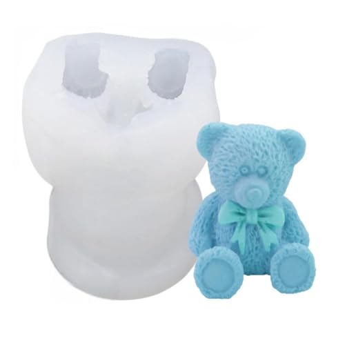 Image of Silicone Teddy Bear Candle Mold Valentine's Day Making Scented Candle Wax Melts Home Decor Candles Resin Casting Handmade Couple Gift DIY Soap Making Wedding Decor