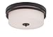 Nuvo Lighting 60/5307 Parallel Three Light Flush 60 Watt A19 Max. CUL Damp Location Etched Opal Glass Aged Bronze Fixture