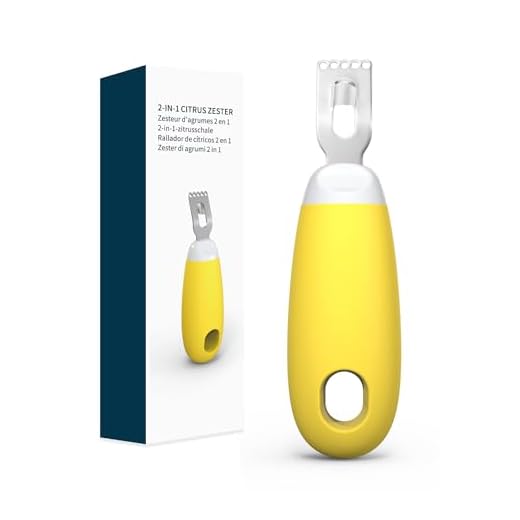 KITCHENDAO Citrus Lemon Peeler Zester Tool to Save Effort, Ultra Sharp Lemon Rind Twist Peeler Tool Bar Bartender Lime Stripper for Cocktails Kitchen, Yellow