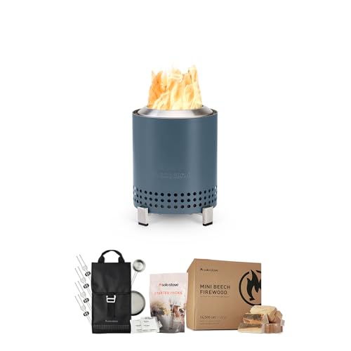 Image of Solo Stove Mesa Tabletop Fire Pit Starter Bundle | Incl. Low Smoke Mini Fire, Accessory Pack, Mini Beech Wood, Starter Packs, Fueled by Pellets or Wood, Mesa Size (HxW): 17,5 x 13 cm, 635 g, Water