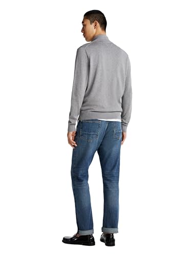 Tommy Hilfiger Herren Lightweight Quarter Zip Sweater Pullover, Mittelgrau meliert, Medium – Ansicht 4