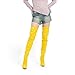 NUMALEO Yellow Women's Over the Knee Thigh High Boots Stiletto Pointed Toe Zipper Tall Boots Sexy High Heel Patent Long Boots for Women Fall Fashion Dress Boots Size 8.5