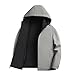 Jackets For Men Fashion, Soft Fleece Hoodie Jacket-Full Zip Sweatshirts Coat With Pocket Mens Raincoat Hood Waterproof Lightweight Packable Rain Office Smoking (XXL, Gray)