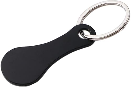 1 chaveiro preto para carrinho de compras, tokens de carrinho de compras de metal, chaveiros, gancho