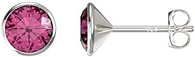 Aeon Birthstone Stud Earrings - October Tourmaline, October Pink, 6 millimeters
