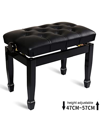 TEmkin Banc de Piano en Cuir Moderne, Tabouret de Piano Solo, Banc de Clavier, Tabouret de vanité, Hauteur réglable de 10 cm, 56 x 36 x 47-57 cm - Les Beatles, Paul McCartney, John Lennon, RIngo Starr, George Harrison TEmkin Banc de Piano en Cuir Moderne, Tabouret de Piano Solo, Banc de Clavier, Tabouret de vanité, Hauteur réglable de 10 cm, 56 x 36 x 47-57 cm – Image 5