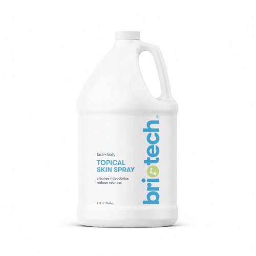 Image of BRIOTECH Topical Skin Spray, Hypochlorous Acid for Sensitive Skin, HOCl Facial Mist, Full Body Support Against Irritation, Calm Redness, Soothe Foot & Scalp, 1 Gallon Refill (1 Pack)