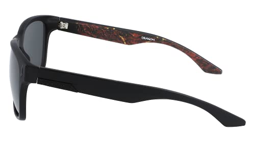 Dragon Men's DR Monarch XL Square Sunglasses, Matte Black/Inferno/LL Smoke, 58-20-1403
