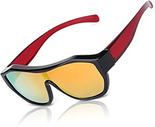 IGnaef Anti-glare Fit Over Glasses for Men Women Polarized UV Protection, Stylish HD Wrap Around Sunglasses for Cycling/ Running/ Driving/ Fishing