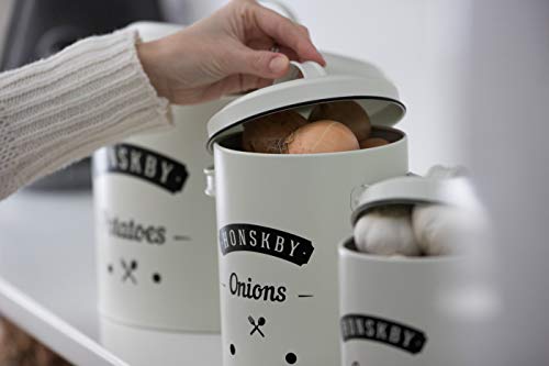 Honskby - Set di barattoli per aglio e cipolle