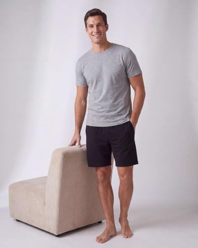 Image of Real Essentials 3 Pack: Mens Cotton Ultra-Soft Knit Sleep Pajama Shorts & Lounge Wear (Available In Big & Tall)