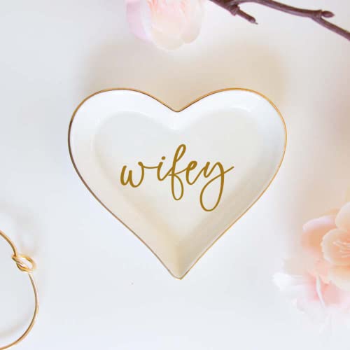 Pretty Robes Custom Jewelry Dish Tray, Personalized Ring Dish Holder, Ring Holder for Bride, Engagement Ring Holder, Ceramic Trinket Tray for Wedding Accessories