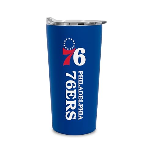 Image of Rico Industries NBA Basketball Philadelphia 76ers 18oz Soft Touch, Easy Grip Tumbler