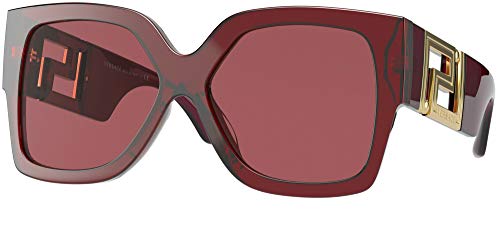 Versace 4402 388/69 Sunglasses Women's Transparent Red/Dark Violet Lenses 59mm