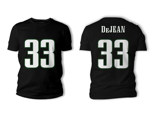 Cooper Dejean #33 Football Shirt Jersey 100% Cotton (US Alpha Small Black)