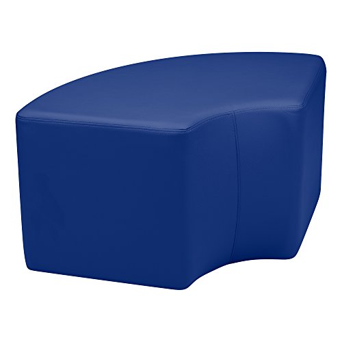Image of Sprogs 18 inch H Structured Quarter Round Stool -Flexible Modular Collaborative Soft Seating for Office, Home, Lounge and School Classrooms with Durable Frame & Set of 2 inch Legs Add-on - Blue