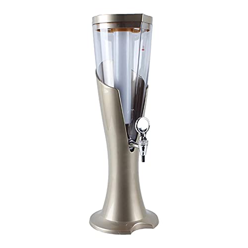 WCEECE Dispensador de torre de cerveza, dispensador de torre de cerveza de 1,5 L, dispensador de bebidas de vino transparente, con luces coloridas y tubo de hielo extraíble, fácil de limpiar, perfecto