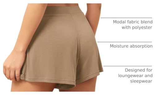Image of ODODOS 2-Pack Ultra-Soft Modal Lounge Shorts for Women - Lightweight & Breathable Sleepwear, 3 inch Inseam
