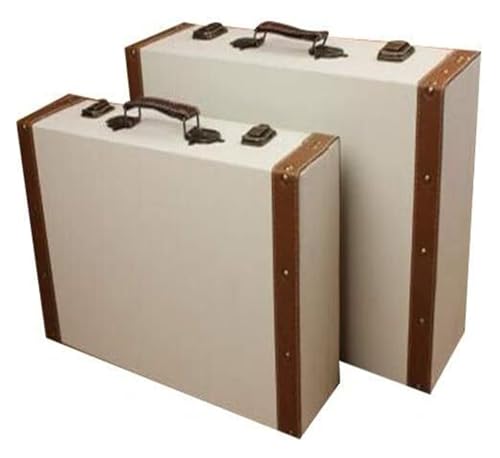 Valise rétro en bois beige : le présentoir haut de gamme pour vitrines