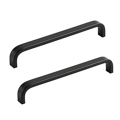ANSIEDIO 2pcs Black Aluminum Alloy Cabinet Cupboard Closet Wardrobe Door Drawer Knobs Pull Handles (160mm)